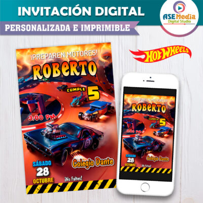 Hotwheels – Invitación Digital de Cumpleaños