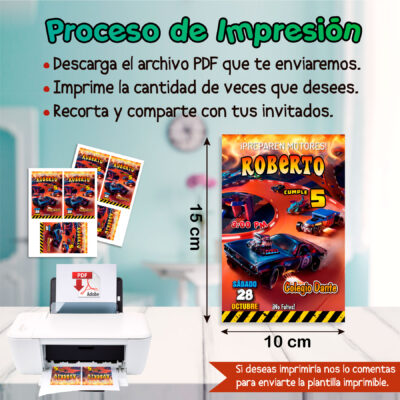 Hotwheels – Invitación Digital de Cumpleaños