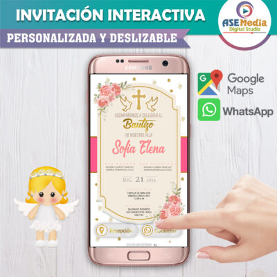Mi Bautizo Dorado – Invitación Interactiva para WhatsApp