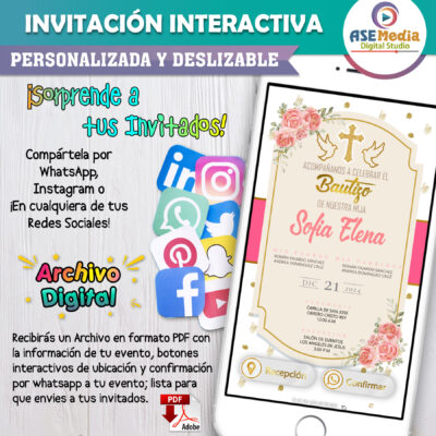 Mi Bautizo Dorado – Invitación Interactiva para WhatsApp