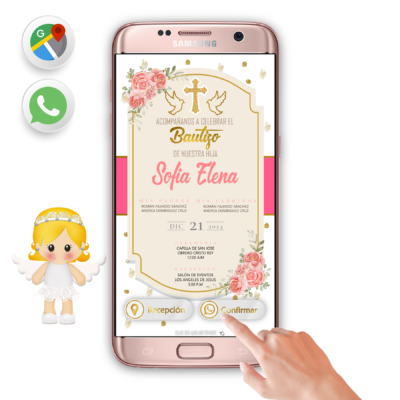 Mi Bautizo Dorado – Invitación Interactiva para WhatsApp