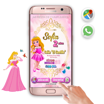 Princesa Aurora Bebé – Invitación Interactiva de Cumpleaños para WhatsApp