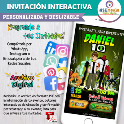 Ben 10 Omniverso – Invitación Interactiva de Cumpleaños para WhatsApp
