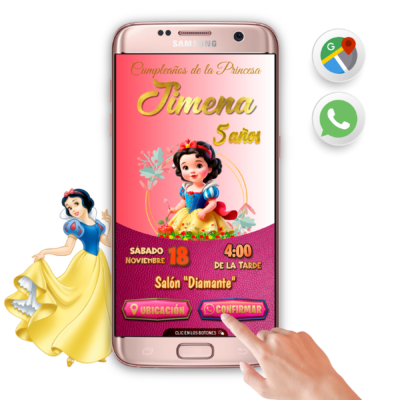 Baby Blanca Nieves – Invitación Interactiva de Cumpleaños para WhatsApp
