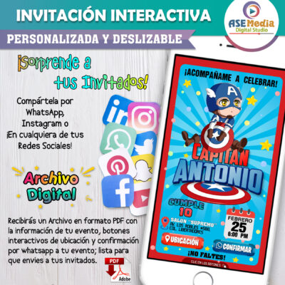 Super Heroes – Invitación Interactiva de Cumpleaños para WhatsApp