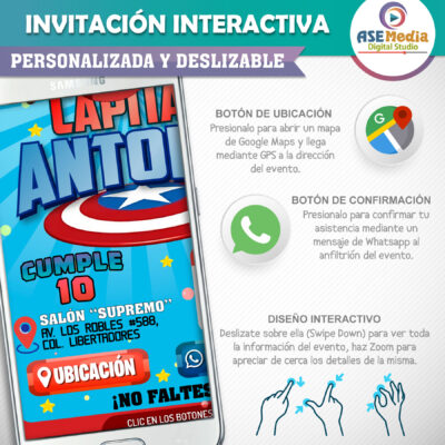 Super Heroes – Invitación Interactiva de Cumpleaños para WhatsApp