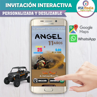 Racing Cuatrimoto – Invitación Interactiva de Cumpleaños para WhatsApp