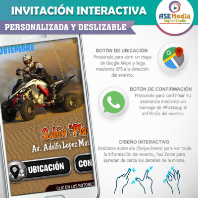 Racing Cuatrimoto – Invitación Interactiva de Cumpleaños para WhatsApp