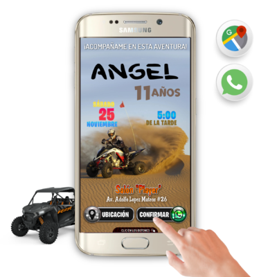 Racing Cuatrimoto – Invitación Interactiva de Cumpleaños para WhatsApp