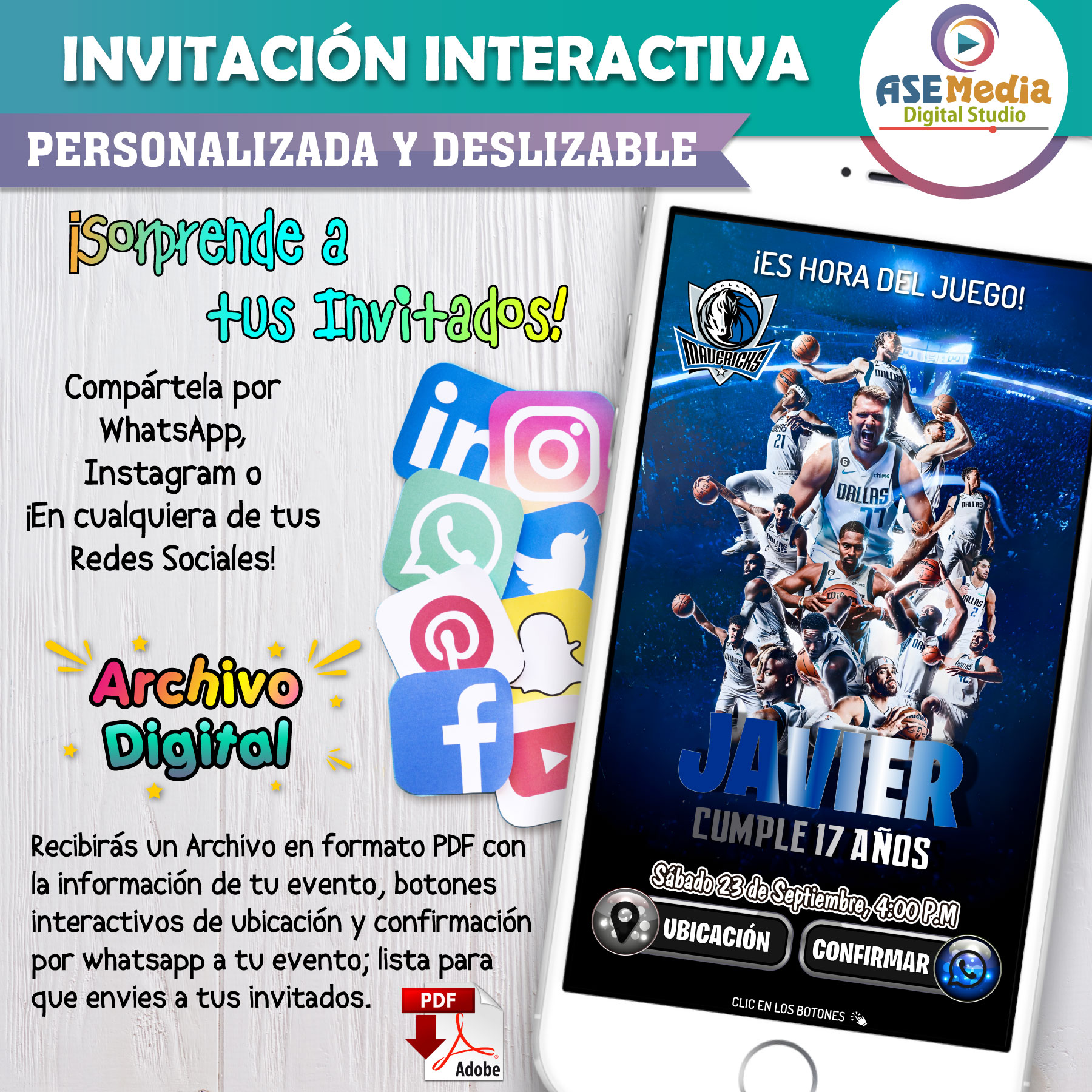 Dragon Ball Z, Goku – Invitación Interactiva de Cumpleaños para WhatsApp
