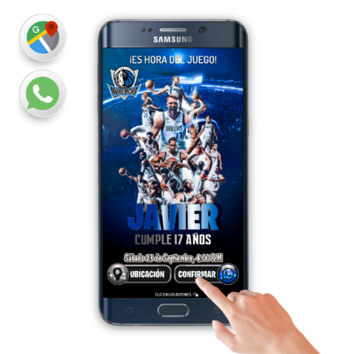 Dallas Mavericks – Invitación Interactiva de Cumpleaños para WhatsApp