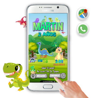 Dinosaurios Bebés – Invitación Interactiva de Cumpleaños para WhatsApp