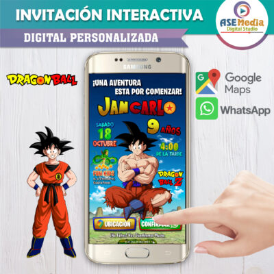 Dragon Ball Z, Goku Torneo Artes Marciales – Invitación Interactiva de Cumpleaños para WhatsApp