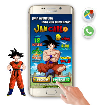 Dragon Ball Z, Goku – Invitación Interactiva de Cumpleaños para WhatsApp
