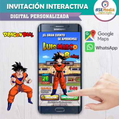 Dragon Ball Z, Goku Torneo Artes Marciales – Invitación Interactiva de Cumpleaños para WhatsApp