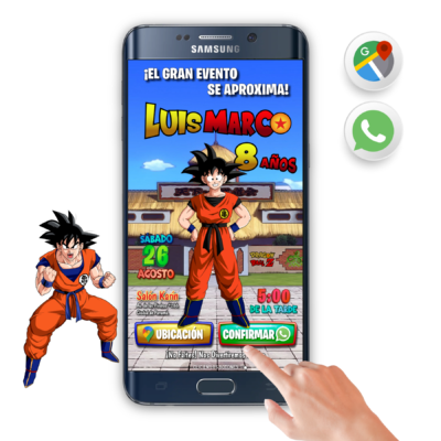 Dragon Ball Z, Goku Torneo Artes Marciales – Invitación Interactiva de Cumpleaños para WhatsApp