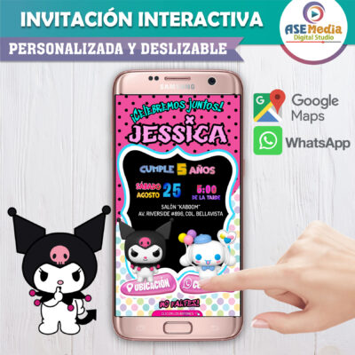 Hello Kitty Rosa – Invitación Interactiva de Cumpleaños para WhatsApp