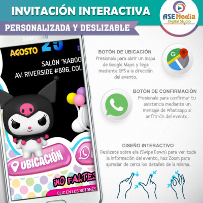 Hello Kitty Rosa – Invitación Interactiva de Cumpleaños para WhatsApp