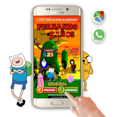 Hora De Aventura – Invitación Interactiva de Cumpleaños para WhatsApp