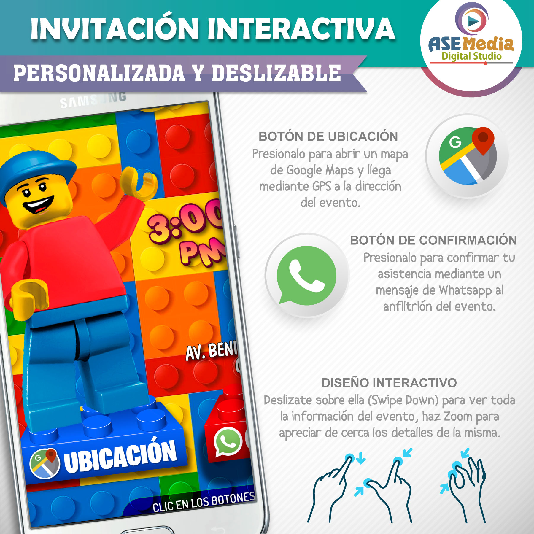 Pool Party Mickey Mouse – Invitación Interactiva de Cumpleaños para WhatsApp