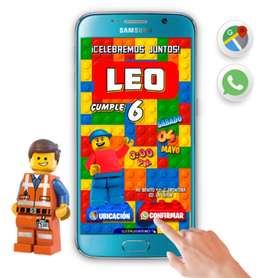 LEGO, Bloques 02 – Invitación Interactiva de Cumpleaños para WhatsApp