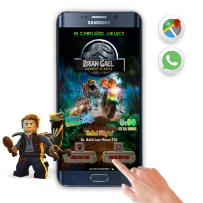 LEGO, Jurassic World – Invitación Interactiva de Cumpleaños para WhatsApp