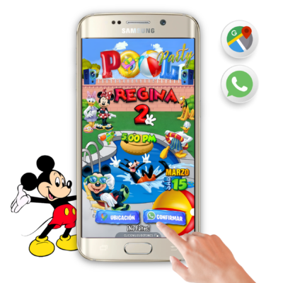 Pool Party Mickey Mouse – Invitación Interactiva de Cumpleaños para WhatsApp