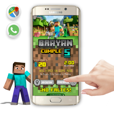 El Mundo de Minecraft – Invitación Interactiva de Cumpleaños para WhatsApp