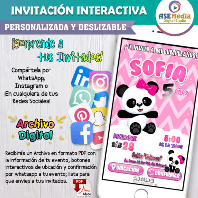 Los Picapiedra, Pebbles – Invitación Interactiva de Cumpleaños para WhatsApp