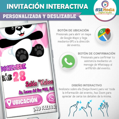 Los Picapiedra, Pebbles – Invitación Interactiva de Cumpleaños para WhatsApp