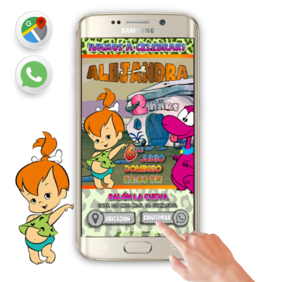 Los Picapiedra, Pebbles – Invitación Interactiva de Cumpleaños para WhatsApp