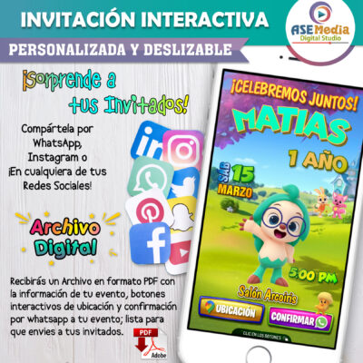 Princesas y Principes Disney – Invitación Interactiva de Cumpleaños para WhatsApp