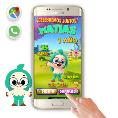 Hogi, Pinkfong – Invitación Interactiva de Cumpleaños para WhatsApp