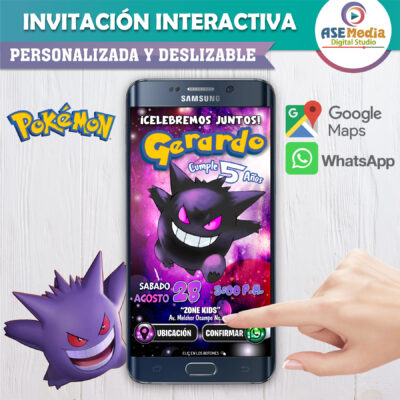 Pokemones, Pokebola – Invitación Interactiva de Cumpleaños para WhatsApp