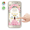 Mis XV Años, Rosa Floral Oro – Invitación Interactiva de Cumpleaños para WhatsApp