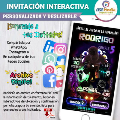 Smiling Critters Poppy Play Time – Invitación Interactiva de Cumpleaños para WhatsApp