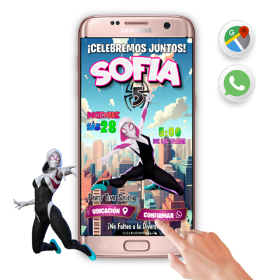 Ghost Spider – Invitación Interactiva de Cumpleaños para WhatsApp