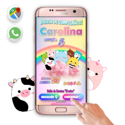 Squishmallows – Invitación Interactiva de Cumpleaños para WhatsApp