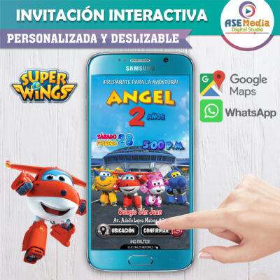 Super Wings – Invitación Interactiva de Cumpleaños para WhatsApp