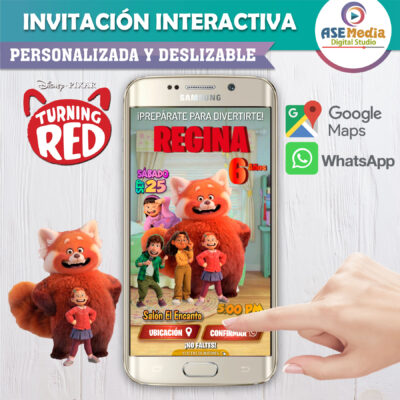 Turning Red – Invitación Interactiva de Cumpleaños para WhatsApp