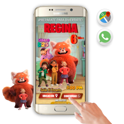 Turning Red – Invitación Interactiva de Cumpleaños para WhatsApp