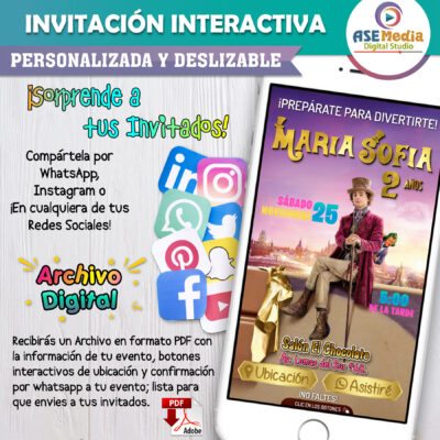 Willy Wonka – Invitación Interactiva de Cumpleaños para WhatsApp