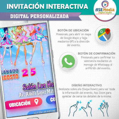 Winx Club – Invitación Interactiva de Cumpleaños para WhatsApp