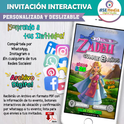 Aqua Fest – Invitación Interactiva de Cumpleaños para WhatsApp