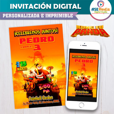 Kung Fu Panda – Invitación Digital de Cumpleaños