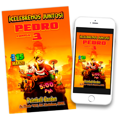 Kung Fu Panda – Invitación Digital de Cumpleaños
