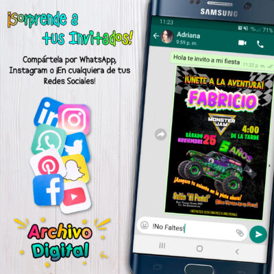 Monster Jam – Invitación Digital de Cumpleaños