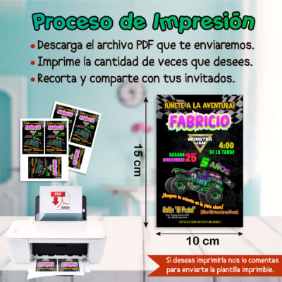 Monster Jam – Invitación Digital de Cumpleaños