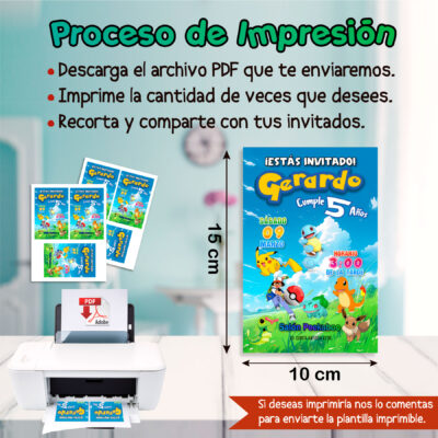 Pokémon ¡Atrápalos ya! – Invitación Digital de Cumpleaños