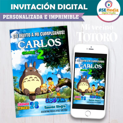 Mi Vecino Totoro – Invitación Digital de Cumpleaños